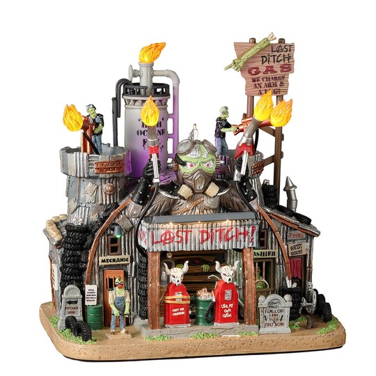 Lemax; Lemax® Spooky Town™ Halloween Village: Last Ditch Gas & Salvage; Category:Spooky Buildings; Image:1